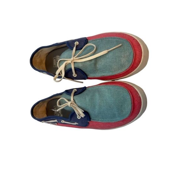 Vans Canvas Boat Shoes Colorblock pink Blue Teal Women’s Size 9 - Picture 2 of 11